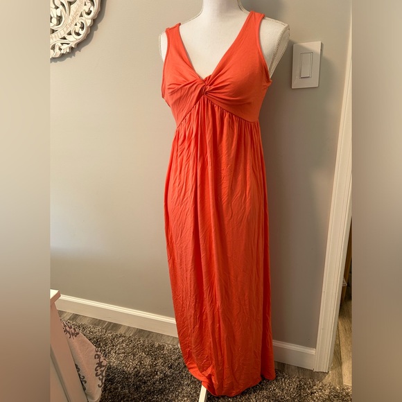 NWT Bright orange maternity maxi dress - Picture 1 of 3
